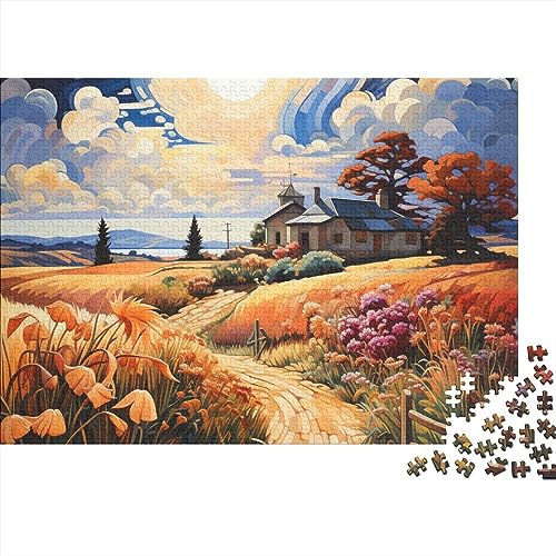 Countryside Landscape Paintings Puzzle 300 Teile Picasso Style Art Paintings Country Path - Farbenfrohes Puzzle Für Erwachsene Und in Bewährter Qualität 300pcs (40x28cm) von SCOOVY