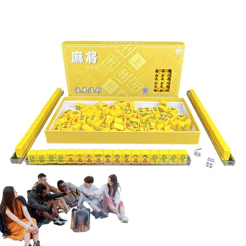 SCOOVY Mahjong-Set in Reisegröße, kleines Mahjong-Set, Kleines chinesisches Mahjong-Set, Tragbares chinesisches Mini-Mahjong-Set für Studentenwohnheim von SCOOVY
