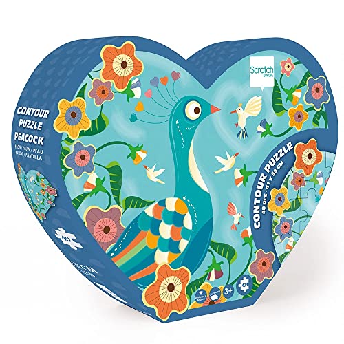 SCRATCH 276181135 Konturpuzzle für Kinder, Shape Puzzle Pfau 40, Teile SCRATCH 276181135 Konturpuzzle für Kinder, Shape Puzzle Pfau 40, Teile von Scratch Europe