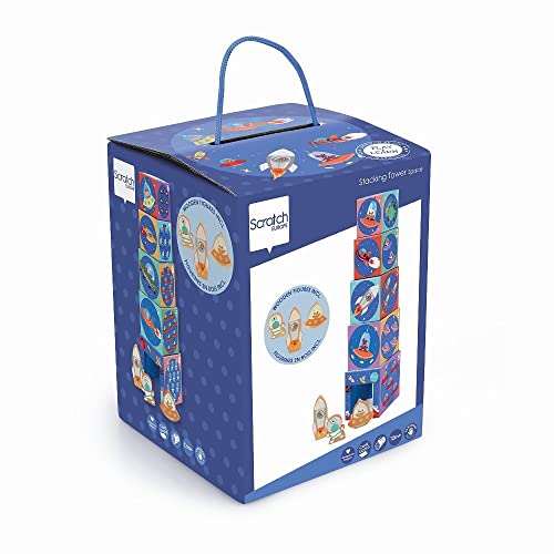 SCRATCH 276181228 Stapelturm Pyramide mit 3 Holztieren, Motiv: Weltraum, ab 12 Monaten SCRATCH 276181228 Stapelturm Pyramide mit 3 Holztieren, Motiv: Weltraum, ab 12 Monaten von SCRATCH