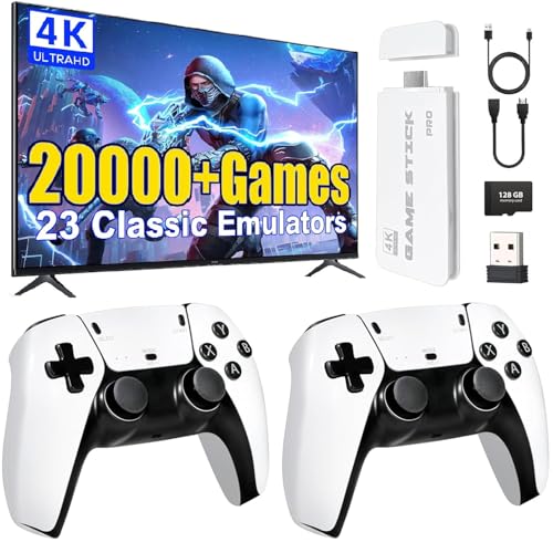 2025 Upgrade Retro Konsole Game Stick, 21.000+ Klassikern Spiele, Plug & Play für TV HDMI mit 2 Wireless Controllern, Ideal Für Familien & Nostalgie-Gamer (Enhanced Edition) von SCRIMEMO