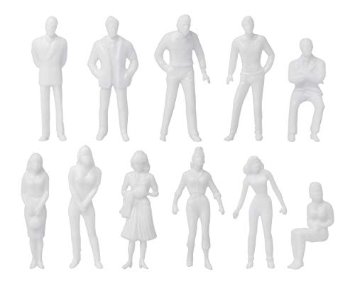 SCSpecial 100 x Modell Figuren, weiß unbemalt, für Modellbau 1:50, Modelleisenbahn Spur 0, Verschiedene Posen Miniaturleute für architektonisches Planungsprojekt Bonsai Dekor SCSpecial 100 x Modell Figuren, weiß unbemalt, für Modellbau 1:50, Modelleisenbahn Spur 0, Verschiedene Posen Miniaturleute für architektonisches Planungsprojekt Bonsai Dekor von SCSpecial