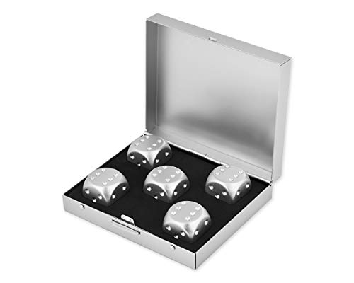 SCSpecial Aluminium Alloy Dice 5 Stück 16mm tragbare Metallwürfel mit quadratischem Gehäuse 6 seitige Würfel zum Party Game - Silber SCSpecial Aluminium Alloy Dice 5 Stück 16mm tragbare Metallwürfel mit quadratischem Gehäuse 6 seitige Würfel zum Party Game - Silber von SCSpecial