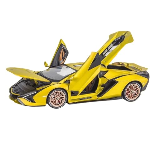Massstabsgetreues Modell Auto 1:18 Für Lamborghini SIAN FKP37 Legierungsmodellauto Bibliothek Empfangsdisplay Trendige Dekoration Die-cast Fahrzeug(Yellow) von SCVWKAJA
