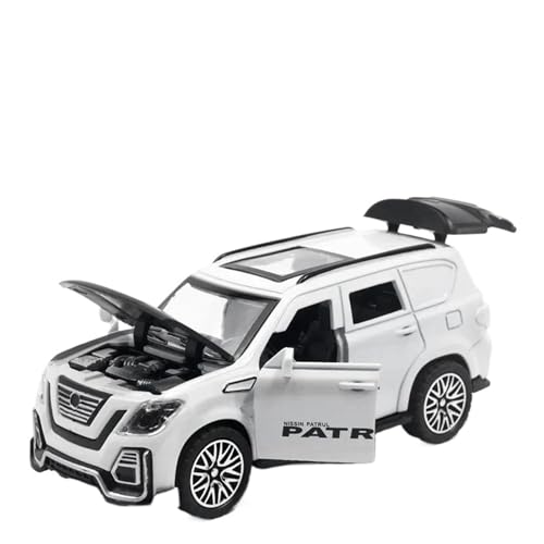 Massstabsgetreues Modell Auto 1:36 Für Nissan Patrol SUV Super Sport Auto Legierung Metall Diecast Auto Modell Hobby Sammeln Die-cast Fahrzeug(White) von SCVWKAJA