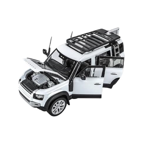 SCVWKAJA Massstabsgetreues Modell Auto 1/18 Für Land Rover Defender SUV Simulation Statische Auto Modell Legierung Off-Road Fahrzeug Ornamente Sammlung Die-cast Fahrzeug(White) von SCVWKAJA