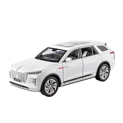 SCVWKAJA Massstabsgetreues Modell Auto 1/24 Für HONGQI E-HS9 SUV Mini Legierung Auto Modell Diecast Metall Off-Road Fahrzeug Büro Dekoration Die-cast Fahrzeug(White) von SCVWKAJA