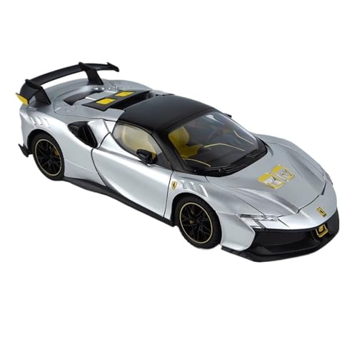 SCVWKAJA Massstabsgetreues Modell Auto 1/24 for Ferrari SF90XX Replik Automodell Legierung Luxus Moderne Handwerk Modell Hobby Sammlung Die-cast Fahrzeug(Silver) von SCVWKAJA