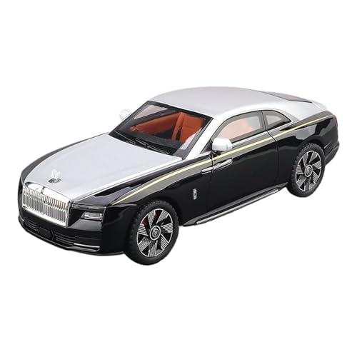 SCVWKAJA Massstabsgetreues Modell Auto 1/24 for Rolls-Royce Glänzende Replik Automodell Legierung Luxus Moderne Handwerk Modell Hobby Sammlung Die-cast Fahrzeug(Silver Black) von SCVWKAJA