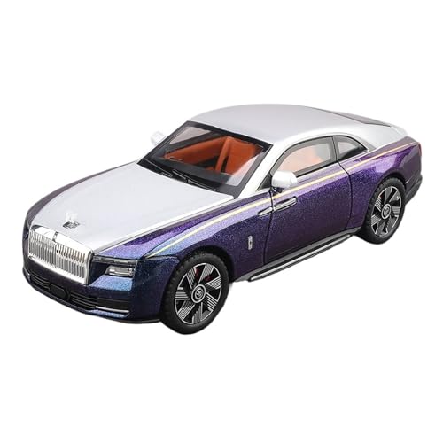 SCVWKAJA Massstabsgetreues Modell Auto 1/24 for Rolls-Royce Glänzende Replik Automodell Legierung Luxus Moderne Handwerk Modell Hobby Sammlung Die-cast Fahrzeug(Silver Blue) von SCVWKAJA
