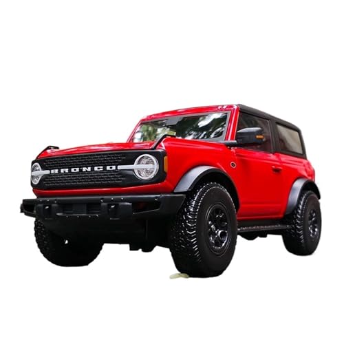 SCVWKAJA Massstabsgetreues Modell Auto 1 18 for Ford Bronco 2021 Simulierte Auto Modell Klassische Metall Ornamente Sammlung Display Die-cast Fahrzeug(Red) von SCVWKAJA