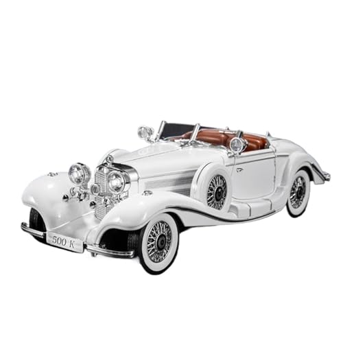 SCVWKAJA Massstabsgetreues Modell Auto 1:18 Für Benzs 500K 1936 Legierung Metall Fahrzeug Auto Modell Simulation Auto Modell Sammlung Display Die-cast Fahrzeug(White) von SCVWKAJA