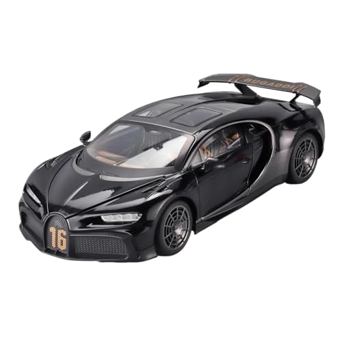 SCVWKAJA Massstabsgetreues Modell Auto 1:18 Für Bugatti Chiron Miniatur Statische Simulation Automodell Legierung Fahrzeug Home Office Dekoration Die-cast Fahrzeug(Black) von SCVWKAJA