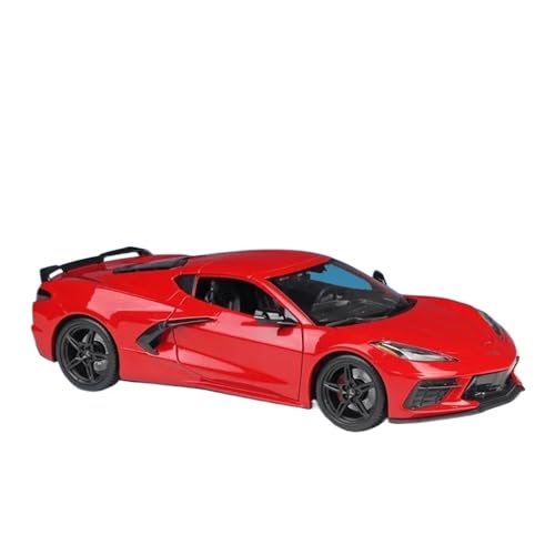 SCVWKAJA Massstabsgetreues Modell Auto 1:18 Für Chevrolet Corvette 2020 Fertiges Metallmodellauto Miniatur-Luxussportwagen-Legierungsornamente Die-cast Fahrzeug(Red) von SCVWKAJA