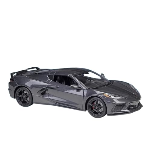 SCVWKAJA Massstabsgetreues Modell Auto 1:18 Für Chevrolet Corvette 2020 Fertiges Metallmodellauto Miniatur-Luxussportwagen-Legierungsornamente Die-cast Fahrzeug(Titanium) von SCVWKAJA
