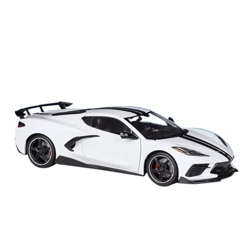 SCVWKAJA Massstabsgetreues Modell Auto 1:18 Für Chevrolet Corvette 2020 Fertiges Metallmodellauto Miniatur-Luxussportwagen-Legierungsornamente Die-cast Fahrzeug(White) von SCVWKAJA