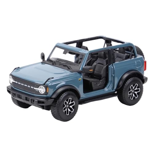 SCVWKAJA Massstabsgetreues Modell Auto 1:18 Für Ford Bronco 2021 Simulation Raffiniertes Legierungsautomodell Klassisches Metall Exquisite Ornamente Die-cast Fahrzeug(Blue) von SCVWKAJA