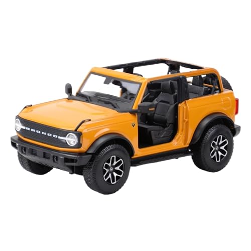 SCVWKAJA Massstabsgetreues Modell Auto 1:18 Für Ford Bronco 2021 Simulation Raffiniertes Legierungsautomodell Klassisches Metall Exquisite Ornamente Die-cast Fahrzeug(Orange) von SCVWKAJA
