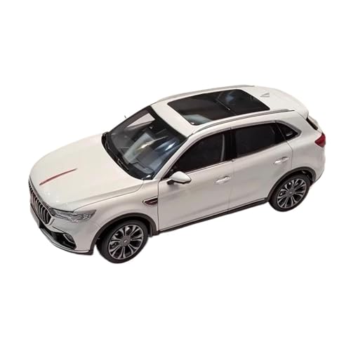 SCVWKAJA Massstabsgetreues Modell Auto 1:18 Für HongQI HS5 Maßstab Metall Auto Modell Studie Wein Schrank Sammlung Ebene Verschönerung Die-cast Fahrzeug(White) von SCVWKAJA