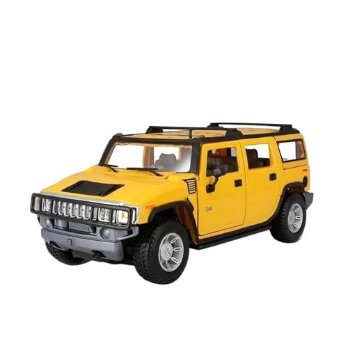 SCVWKAJA Massstabsgetreues Modell Auto 1:18 Für Hummer H2 Diecast Metall Klassische Fahrzeug Auto Modell Simulation Sammeln Miniatur Die-cast Fahrzeug(Yellow) von SCVWKAJA