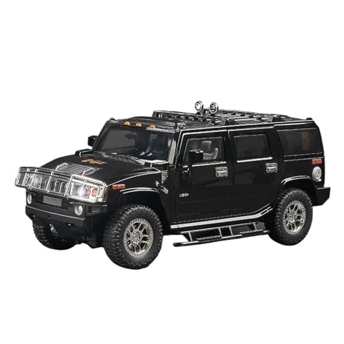 SCVWKAJA Massstabsgetreues Modell Auto 1:18 Für Hummer H2 Maßstab Legierung Automodell Boutique Off-Road-Fahrzeug-Sammlung Hobby Ornamente Die-cast Fahrzeug(Black) von SCVWKAJA