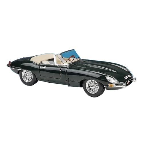 SCVWKAJA Massstabsgetreues Modell Auto 1:18 Für Jaguar E-Type Coupé Fertiges Metallmodellauto Miniatur-Luxussportwagen-Legierungsornamente Die-cast Fahrzeug(Black Convertible) von SCVWKAJA
