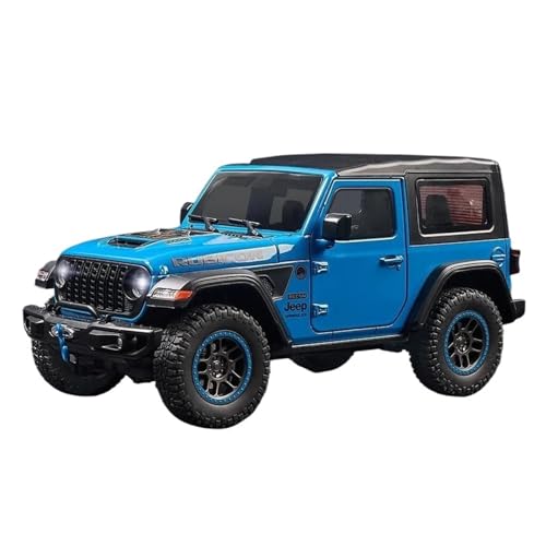 SCVWKAJA Massstabsgetreues Modell Auto 1:18 Für Jeep Wrangler Rubicon Simulation Statisches Automodell Legierung Geländewagen Ornamente Sammlung Die-cast Fahrzeug(Blue) von SCVWKAJA