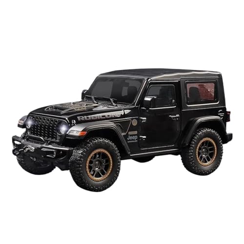 SCVWKAJA Massstabsgetreues Modell Auto 1:18 Für Jeeps Wrangler Rubicon Simulation Statische Auto Modell Legierung Off-Road Fahrzeug Ornamente Sammlung Die-cast Fahrzeug(Black) von SCVWKAJA