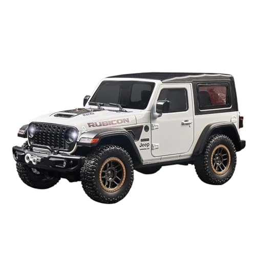 SCVWKAJA Massstabsgetreues Modell Auto 1:18 Für Jeeps Wrangler Rubicon Simulation Statische Auto Modell Legierung Off-Road Fahrzeug Ornamente Sammlung Die-cast Fahrzeug(White) von SCVWKAJA