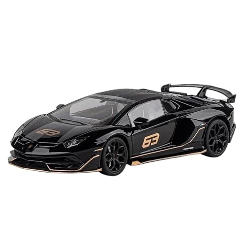 SCVWKAJA Massstabsgetreues Modell Auto 1:18 Für Lamborghini Aventador SVJ63 Exquisite Replik Legierung Auto Modell Klassische Simulation Handwerk Ornamente Die-cast Fahrzeug(Black) von SCVWKAJA