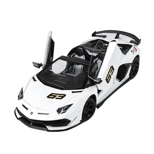SCVWKAJA Massstabsgetreues Modell Auto 1:18 Für Lamborghini Aventador SVJ63 Exquisite Replik Legierung Auto Modell Klassische Simulation Handwerk Ornamente Die-cast Fahrzeug(White) von SCVWKAJA