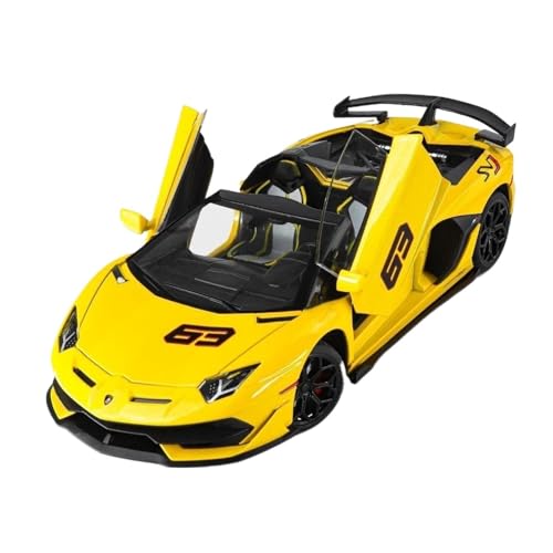 SCVWKAJA Massstabsgetreues Modell Auto 1:18 Für Lamborghini Aventador SVJ63 Exquisite Replik Legierung Auto Modell Klassische Simulation Handwerk Ornamente Die-cast Fahrzeug(Yellow) von SCVWKAJA