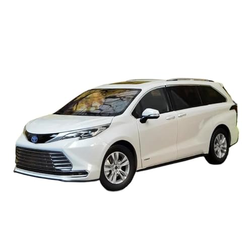 SCVWKAJA Massstabsgetreues Modell Auto 1:18 Für Toyota Sienna MPV Nutzfahrzeug Statisches Metallautomodell Mit Zu Öffnenden Türen Die-cast Fahrzeug(White) von SCVWKAJA