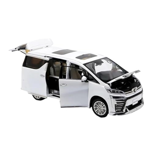 SCVWKAJA Massstabsgetreues Modell Auto 1:18 Für Toyota Vellfire Mpv Nutzfahrzeug Statisches Metallautomodell Mit Zu Öffnenden Türen Die-cast Fahrzeug(White) von SCVWKAJA