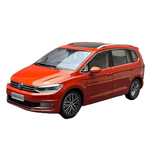 SCVWKAJA Massstabsgetreues Modell Auto 1:18 Für Volkswagen Touran MPV Maßstab Metall Auto Modell Studie Wein Schrank Sammlung Ebene Verschönerung Die-cast Fahrzeug(Orange) von SCVWKAJA
