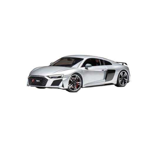 SCVWKAJA Massstabsgetreues Modell Auto 1:18 for Audi R8 V10 Fertige Statische Legierung Automodellsammlung Inneneinrichtung Die-cast Fahrzeug(Silver) von SCVWKAJA