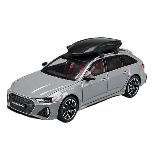 SCVWKAJA Massstabsgetreues Modell Auto 1:18 for Audi RS6 Automodell Simulation Statisches Legierungsmodell Metallsammlung Autoornamente Die-cast Fahrzeug(Titanium) von SCVWKAJA