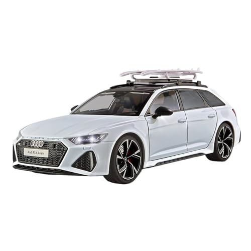 SCVWKAJA Massstabsgetreues Modell Auto 1:18 for Audi RS6 Automodell Simulation Statisches Legierungsmodell Metallsammlung Autoornamente Die-cast Fahrzeug(White) von SCVWKAJA