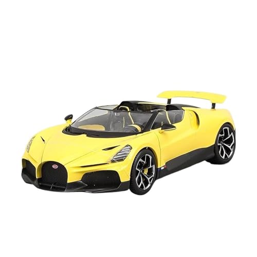 SCVWKAJA Massstabsgetreues Modell Auto 1:18 for Bugatti Mistral Sammler-Sportwagen Legierung Metall Statische Replik Modellauto-Ornamente Die-cast Fahrzeug(Yellow) von SCVWKAJA