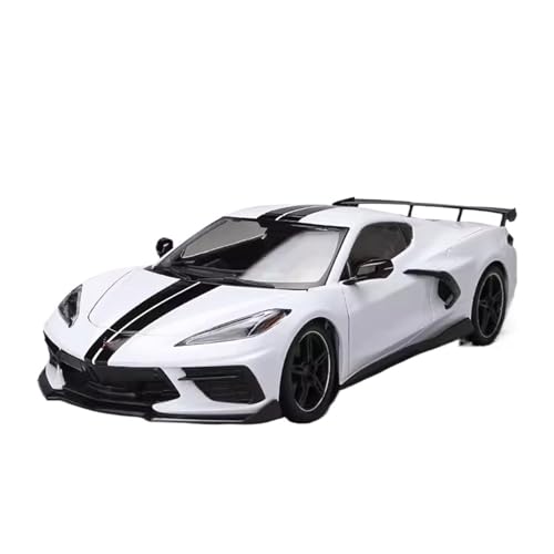 SCVWKAJA Massstabsgetreues Modell Auto 1:18 for Chevrolet Corvette 2020 Maßstab Replika Statische Anzeige Legierung Auto Modell Sammlung Serie Die-cast Fahrzeug(White) von SCVWKAJA