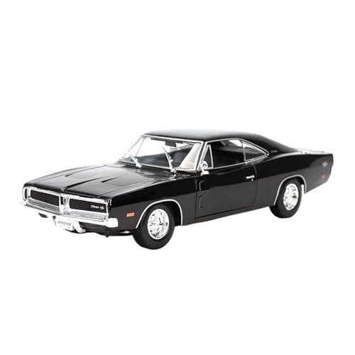 SCVWKAJA Massstabsgetreues Modell Auto 1:18 for Dodge Charger R/T 1969 Maßstabsimulationsautomodell Statische Sportwagenmodell-Displaysammlung Die-cast Fahrzeug(Black) von SCVWKAJA