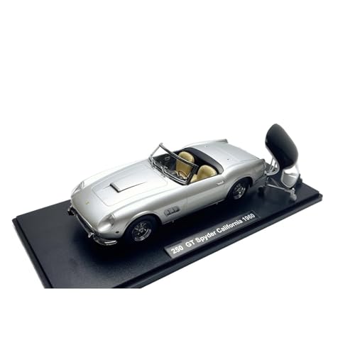 SCVWKAJA Massstabsgetreues Modell Auto 1:18 for Ferrari 250GT California Spyder Mini Fertige Legierung Modell Auto Statische Modell Display Szene Ornamente Die-cast Fahrzeug(Silver) von SCVWKAJA