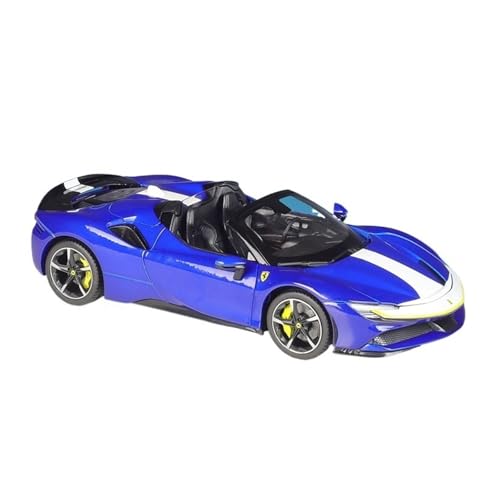 SCVWKAJA Massstabsgetreues Modell Auto 1:18 for Ferrari SF90 Spider Fertigmaßstab Legierung Automodell Hobby Sammlung Serie Ornamente Die-cast Fahrzeug(Blue) von SCVWKAJA