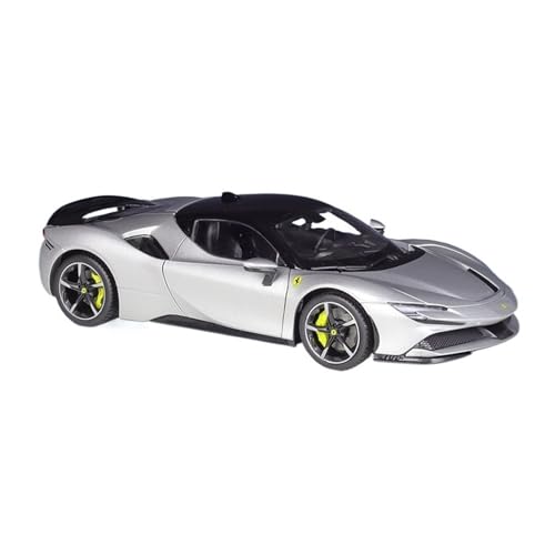 SCVWKAJA Massstabsgetreues Modell Auto 1:18 for Ferrari SF90 Spider Fertigmaßstab Legierung Automodell Hobby Sammlung Serie Ornamente Die-cast Fahrzeug(Silver) von SCVWKAJA