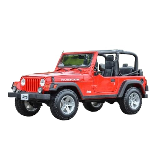 SCVWKAJA Massstabsgetreues Modell Auto 1:18 for Jeep Wrangler Scale Simulation Automodell Statische Geländewagenmodell Display Sammlung Die-cast Fahrzeug(Red) von SCVWKAJA