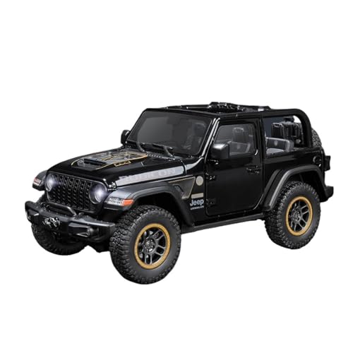 SCVWKAJA Massstabsgetreues Modell Auto 1:18 for Jeep Wrangler Simulierte Auto Modell Klassische Metall Ornamente Sammlung Display Die-cast Fahrzeug(Black) von SCVWKAJA