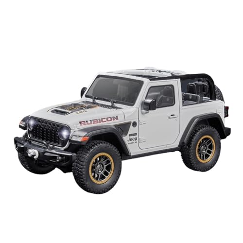 SCVWKAJA Massstabsgetreues Modell Auto 1:18 for Jeep Wrangler Simulierte Auto Modell Klassische Metall Ornamente Sammlung Display Die-cast Fahrzeug(White) von SCVWKAJA