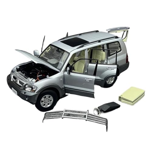 SCVWKAJA Massstabsgetreues Modell Auto 1:18 for Mitsubishi Pajero V73 Druckgusslegierungsauto, Hohe Nachahmungsautomodell-Home-Display-Sammlung Die-cast Fahrzeug(Silver) von SCVWKAJA