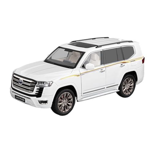 SCVWKAJA Massstabsgetreues Modell Auto 1:18 for Toyota Land Cruiser LC300 Maßstab Replika Statische Anzeige Legierung Auto Modell Sammlung Serie Die-cast Fahrzeug(White) von SCVWKAJA