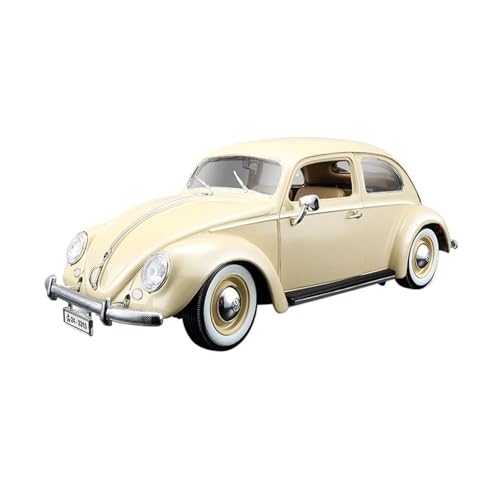 SCVWKAJA Massstabsgetreues Modell Auto 1:18 for Volkswagen Käfer Scale Replica Statische Anzeige Legierung Auto Modell Sammlung Serie Die-cast Fahrzeug(Beige) von SCVWKAJA